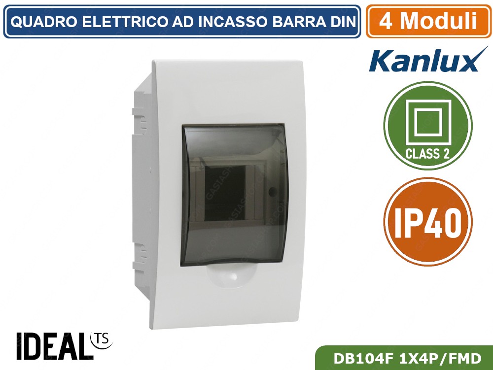 DB104F 1X4P/FMD CENTRALINO QUADRO ELETTRICO CON SPORTELLO